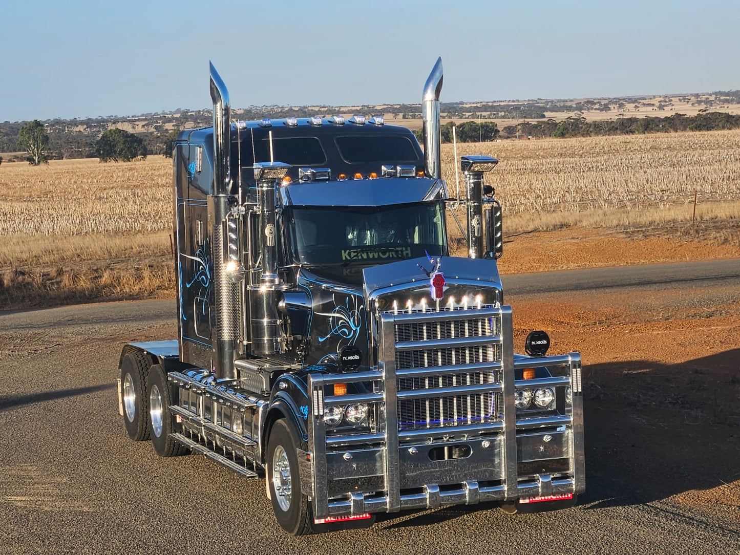 Mirror Stainless - 4x 45 Degree Oval Lights to suit Kenworth, Mack & Western Star