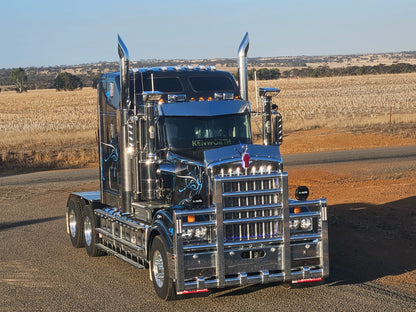 Mirror Stainless - 4x 45 Degree Oval Lights to suit Kenworth, Mack & Western Star