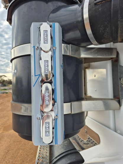 Air Cleaner Stainless - 4x Straight Oval Lights to suit Kenworth