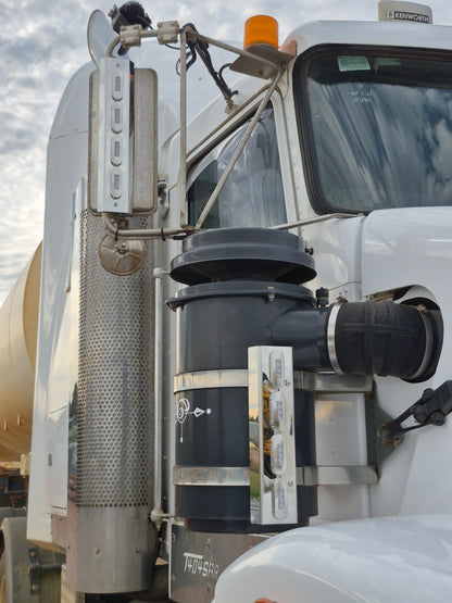 Mirror Stainless - P-Clamp Style - 4x Straight Oval Lights to suit Kenworth, Mack & Western Star