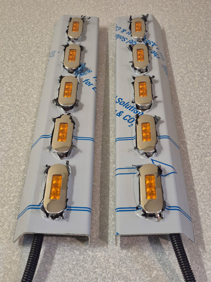 Air Cleaner Stainless - Front Facing - 5x Straight Oval Lights to suit Kenworth