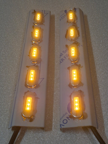 Air Cleaner Stainless - Front Facing - 5x Straight Oval Lights to suit Kenworth