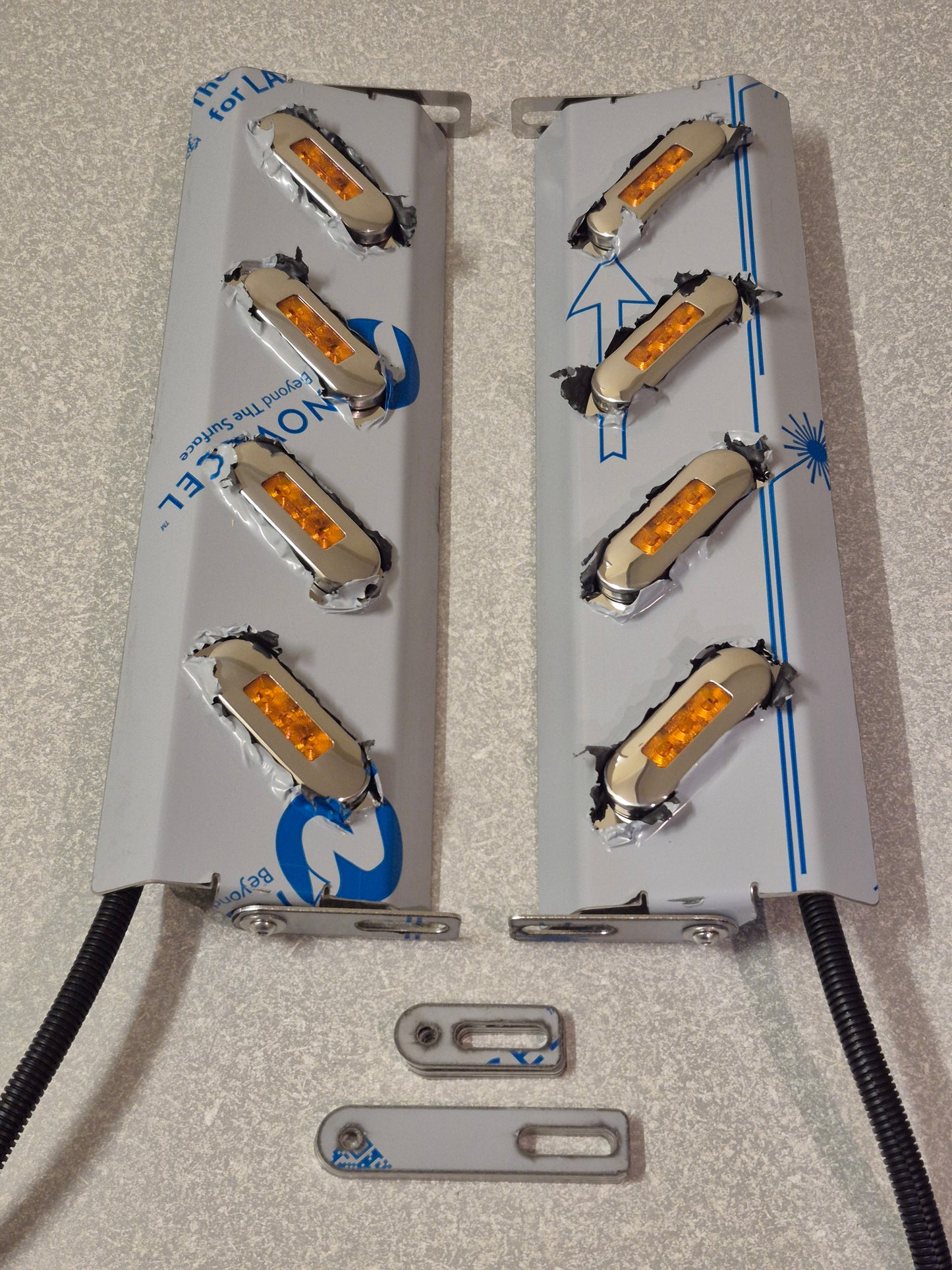 Mirror Stainless - 4x 45 Degree Oval Lights to suit Kenworth, Mack & Western Star