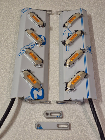Mirror Stainless - 4x 45 Degree Oval Lights to suit Kenworth, Mack & Western Star