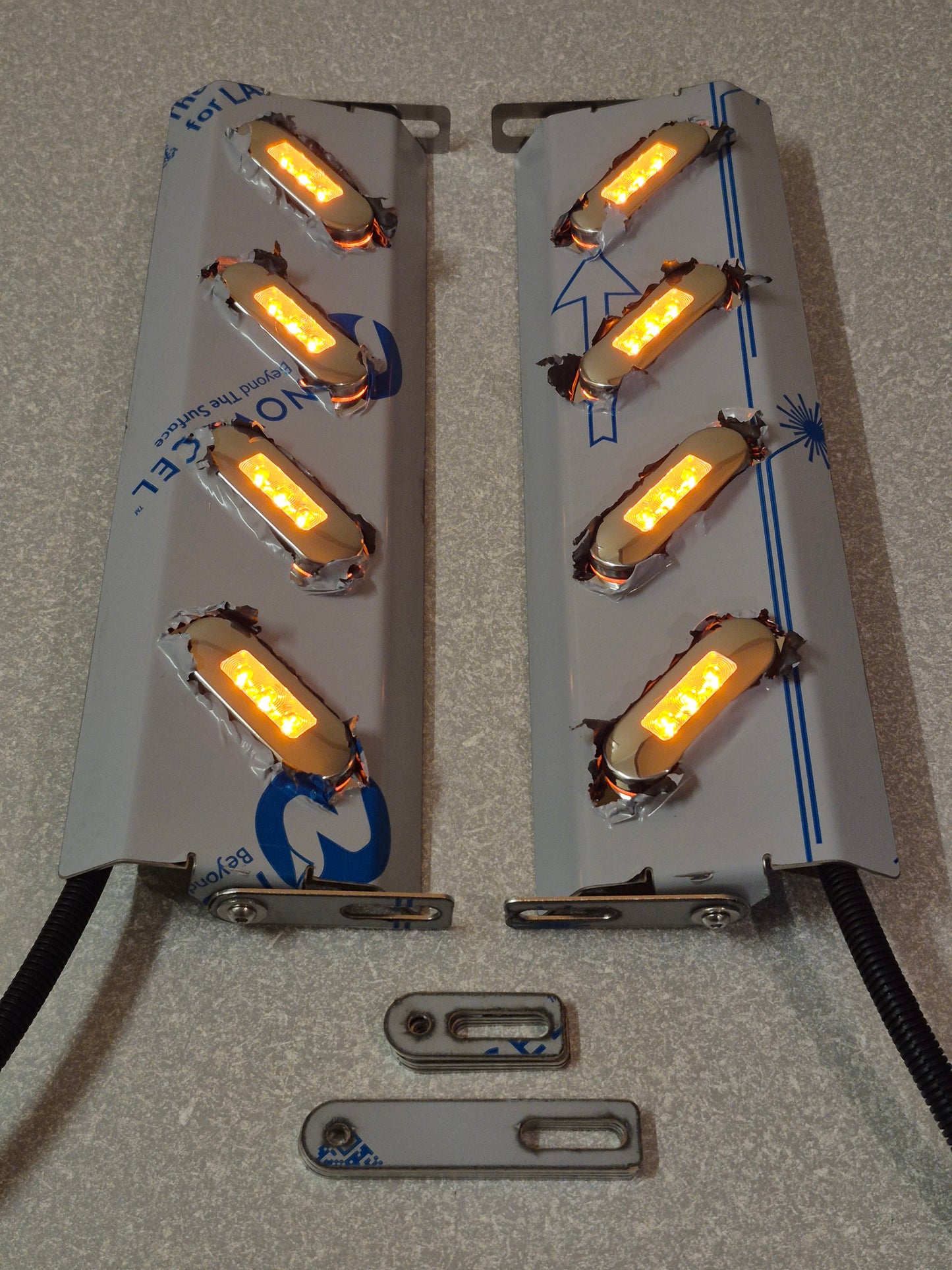 Mirror Stainless - 4x 45 Degree Oval Lights to suit Kenworth, Mack & Western Star
