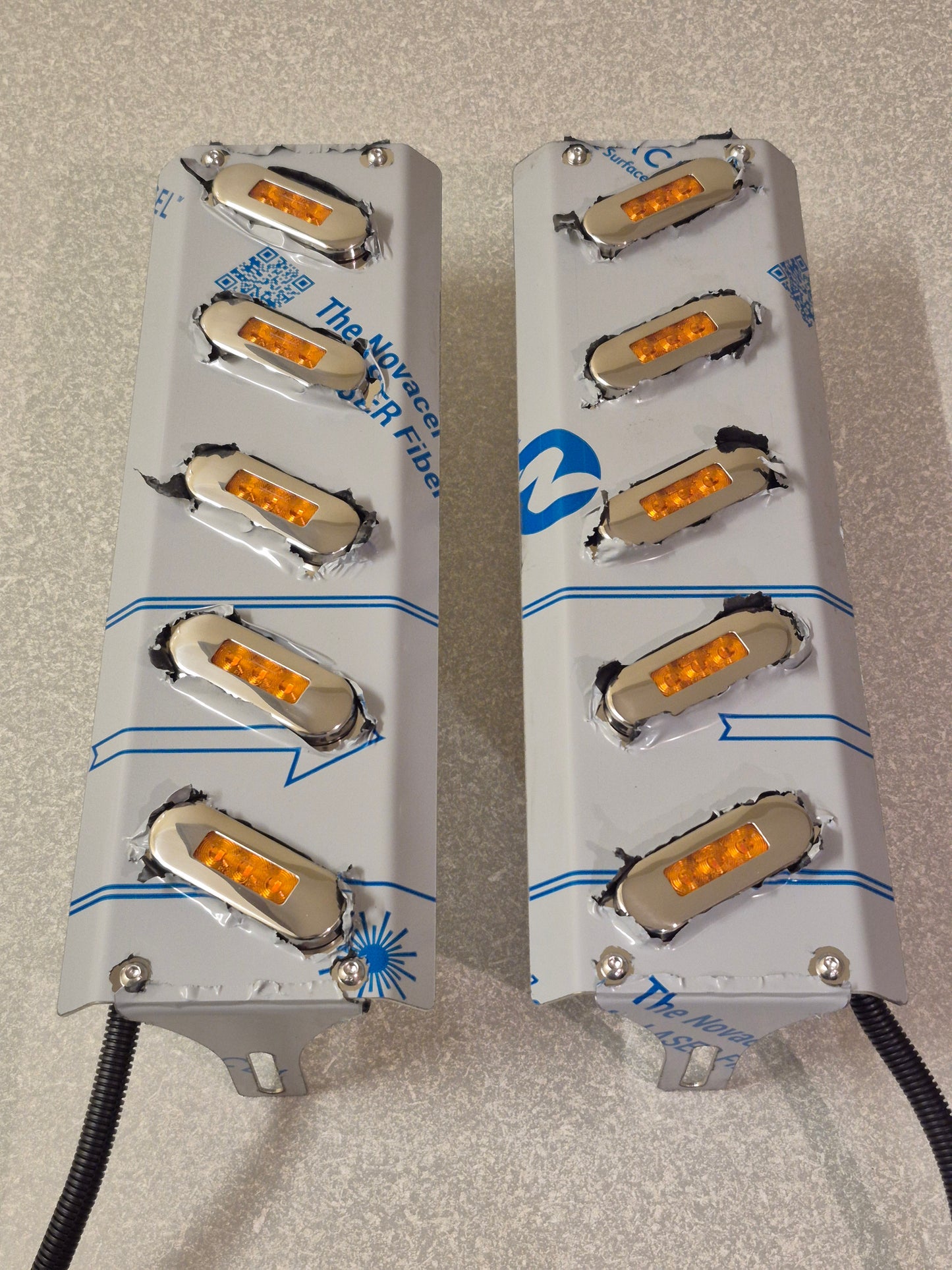 Mirror Stainless - 5x 30 Degree Oval Lights to suit Kenworth, Mack & Western Star