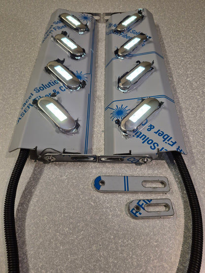 Mirror Stainless - 4x 45 Degree Oval Lights to suit Kenworth, Mack & Western Star