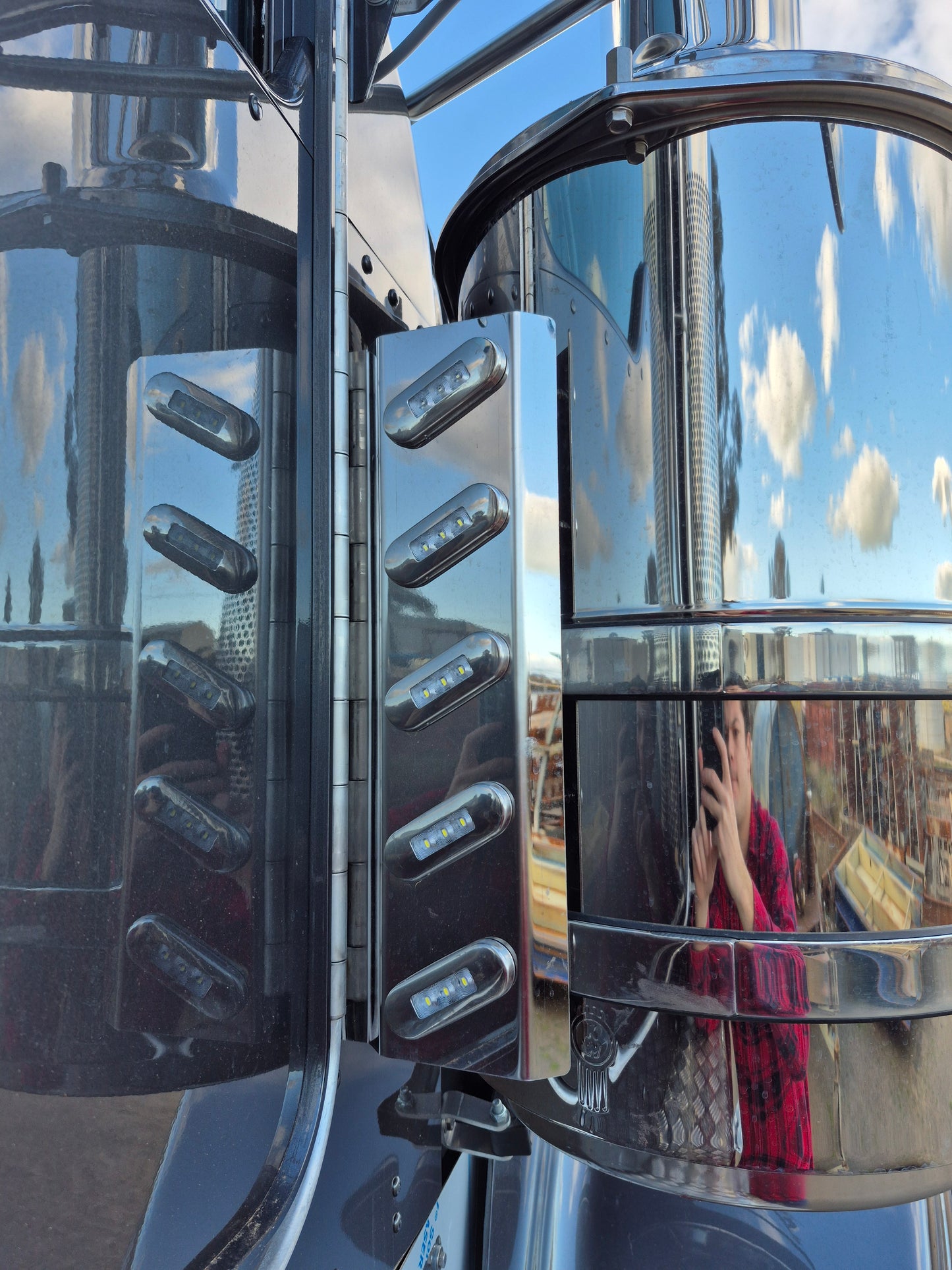Air Cleaner Stainless - Rear Facing - 5x C/R 30 Degree Lights to suit Kenworth