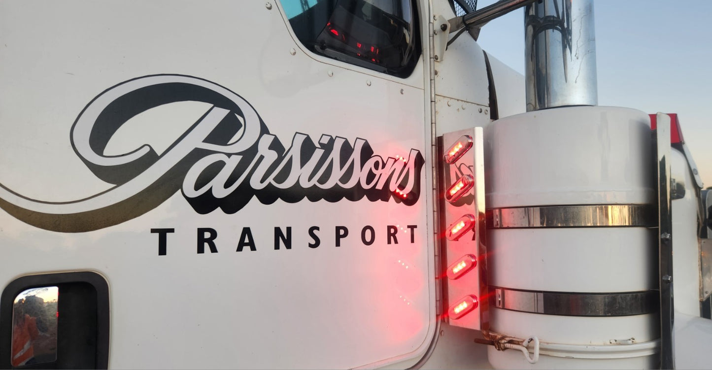 Air Cleaner Stainless - Rear Facing - 5x C/R 30 Degree Lights to suit Kenworth