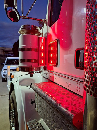 Air Cleaner Stainless - Rear Facing - 4x Straight Lights to suit Kenworth