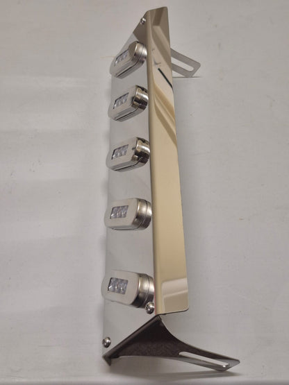 Mirror Stainless - 5x 30 Degree Oval Lights to suit Kenworth, Mack & Western Star