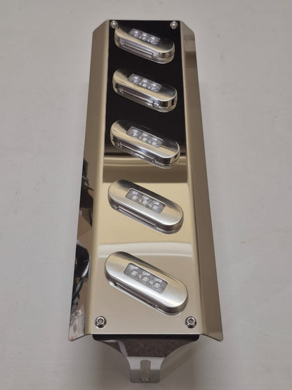 Mirror Stainless - 5x 30 Degree Oval Lights to suit Kenworth, Mack & Western Star