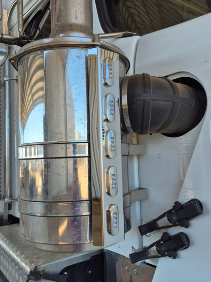 Air Cleaner Stainless - Front Facing - 5x Straight Oval Lights to suit Kenworth