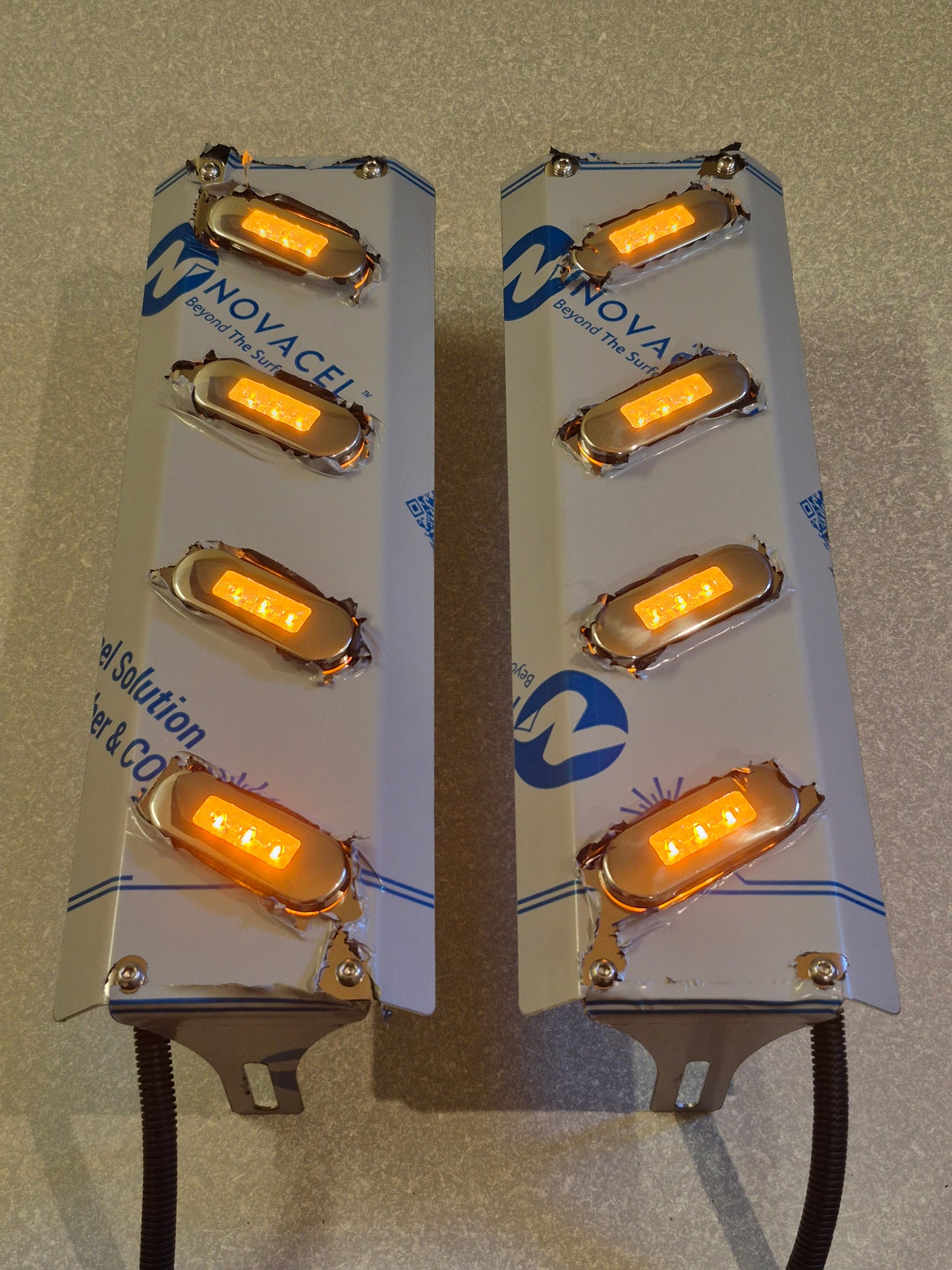 Mirror Stainless - 4x 30 Degree Oval Lights to suit Kenworth, Mack & Western Star
