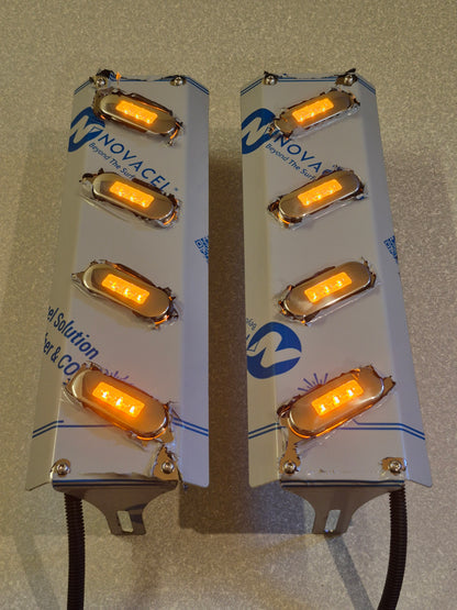 Mirror Stainless - 4x 30 Degree Oval Lights to suit Kenworth, Mack & Western Star