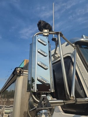 Mirror Stainless - 4x 30 Degree Oval Lights to suit Kenworth, Mack & Western Star