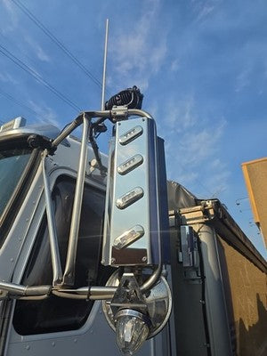 Mirror Stainless - 4x 30 Degree Oval Lights to suit Kenworth, Mack & Western Star