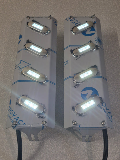 Mirror Stainless - 4x 30 Degree Oval Lights to suit Kenworth, Mack & Western Star