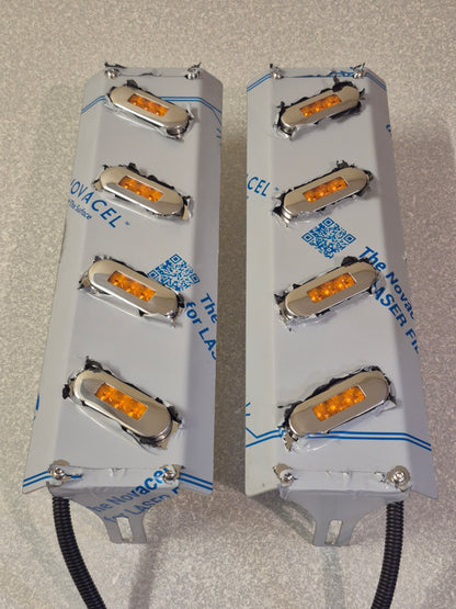 Mirror Stainless - 4x 30 Degree Oval Lights to suit Kenworth, Mack & Western Star
