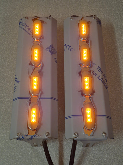 Mirror Stainless - 4x Straight Oval Lights to suit Kenworth, Mack & Western Star