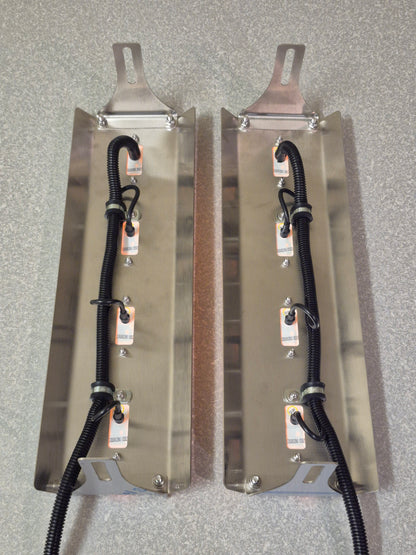 Mirror Stainless - 4x Straight Oval Lights to suit Kenworth, Mack & Western Star