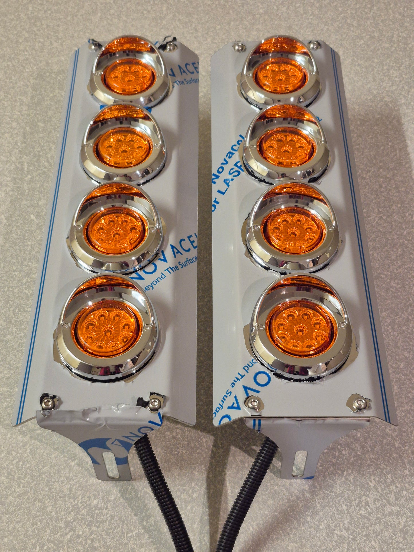 Mirror Stainless - 4x A/A 2" Grommet Lights to suit Kenworth, Mack & Western Star