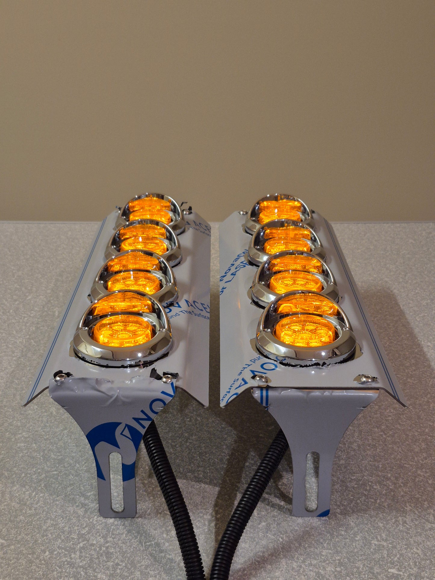 Mirror Stainless - 4x A/A 2" Grommet Lights to suit Kenworth, Mack & Western Star