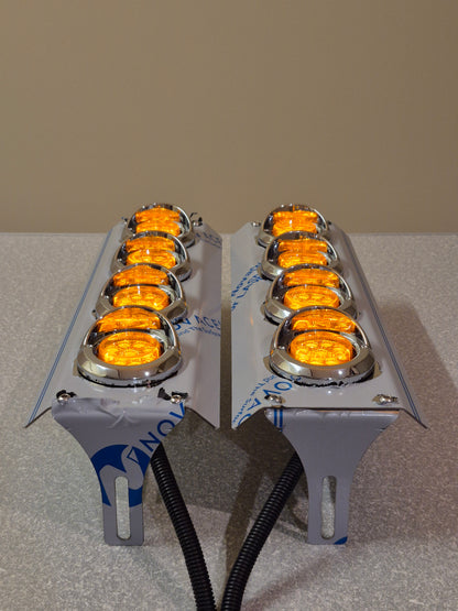 Mirror Stainless - 4x A/A 2" Grommet Lights to suit Kenworth, Mack & Western Star