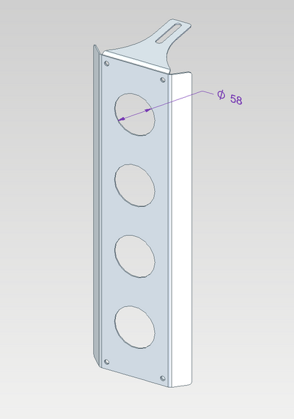 Truck Stainless Mirror Back Panel - 4x Grommet - No Lights Included