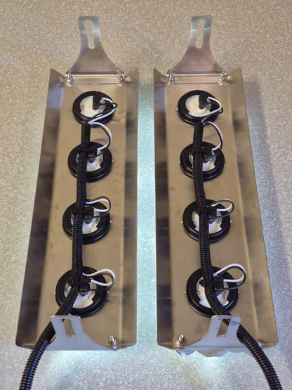 Mirror Stainless - 4x 2" Grommet Lights to suit Kenworth, Mack & Western Star