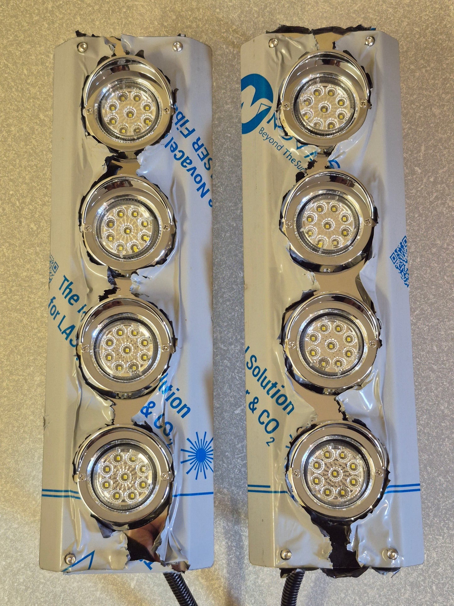 Mirror Stainless - 4x 2" Grommet Lights to suit Kenworth, Mack & Western Star