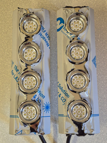 Mirror Stainless - 4x 2" Grommet Lights to suit Kenworth, Mack & Western Star