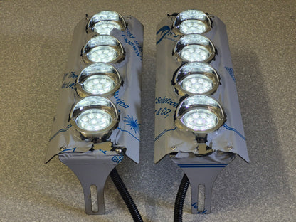 Mirror Stainless - 4x 2" Grommet Lights to suit Kenworth, Mack & Western Star