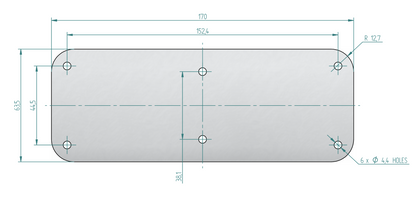 Mirror Light Blanking Plate - Stainless Steel
