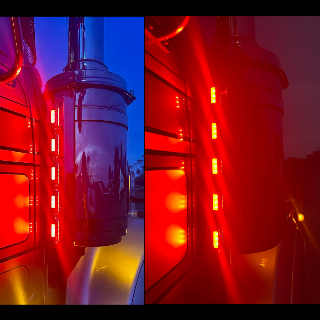 Air Cleaner Stainless - 5x Straight LEDs to suit Western Star