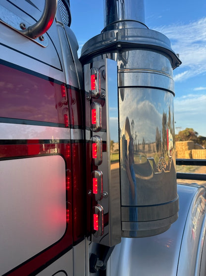 Air Cleaner Stainless - 5x Straight LEDs to suit Western Star