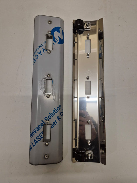 Truck Mirror Stainless - P-Clamp Style - 3x Straight - No Lights Included